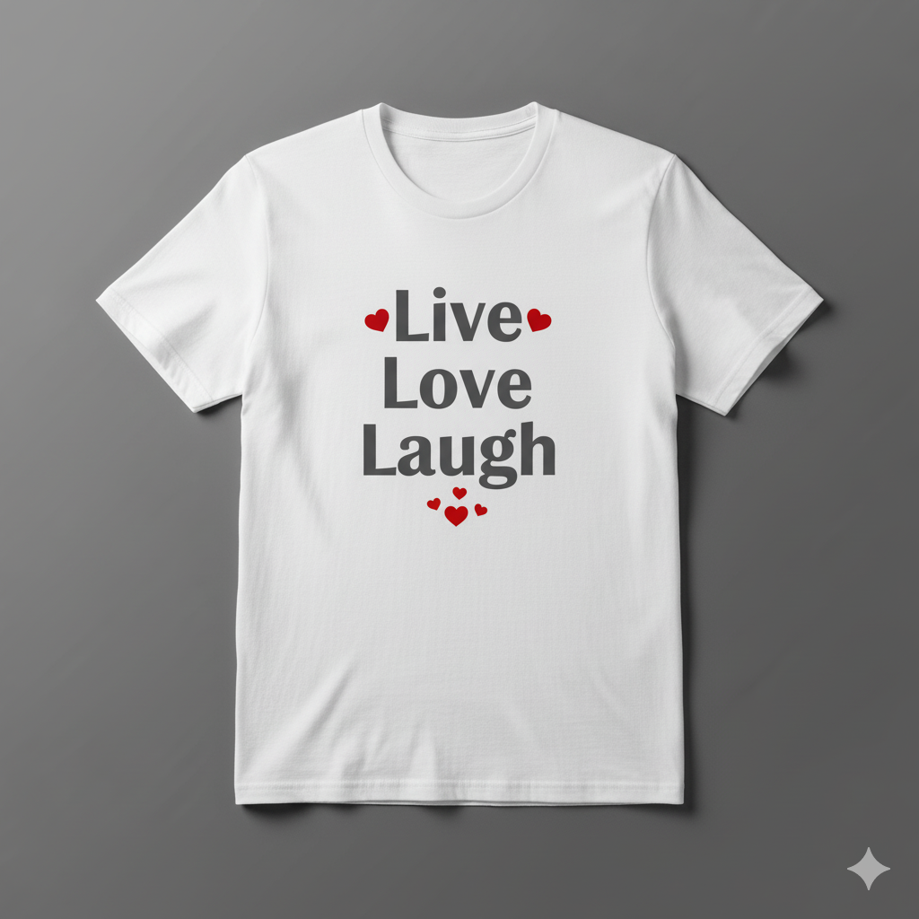 Live Love Laugh Printed Cotton T-Shirt (Unisex)