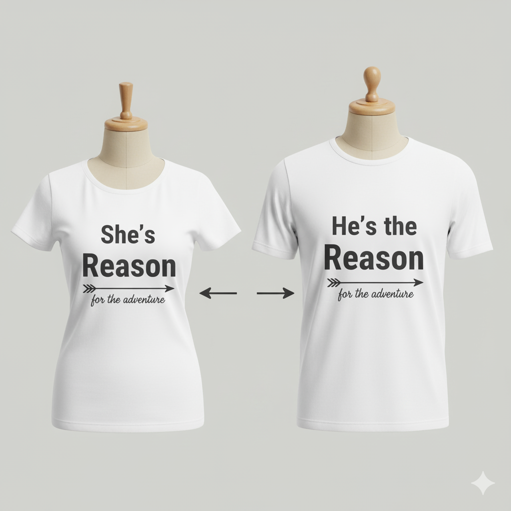 He’s the Reason / She’s the Reason – Matching Couple T-Shirt Set
