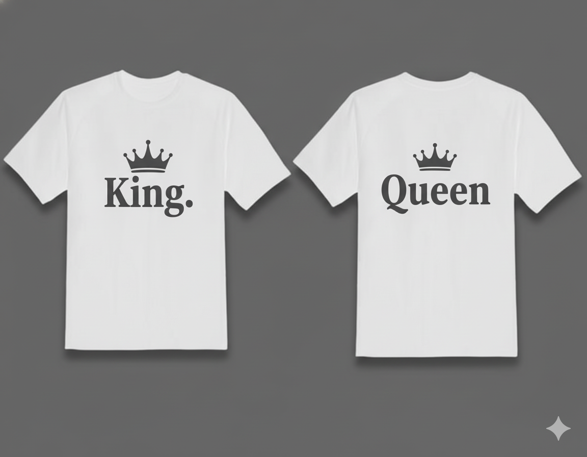 King & Queen β Matching Couple T-Shirt Set