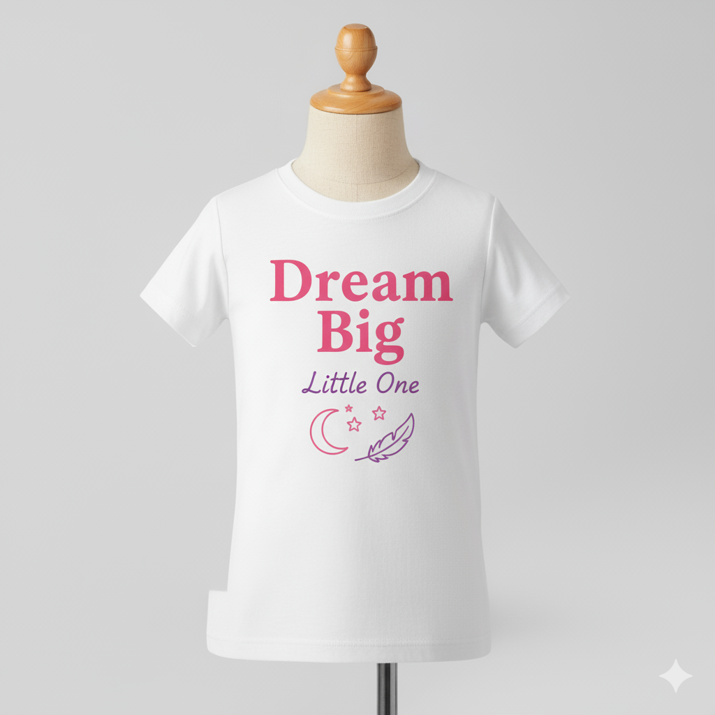 Dream Big Little One Kids T-Shirt β Inspirational Design