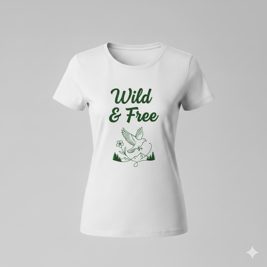 Wild & Free Women’s Cotton T-Shirt – Nature Spirit Edition