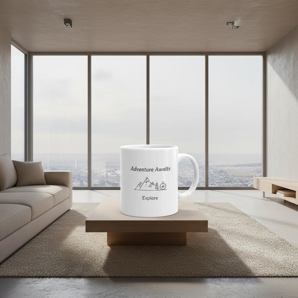Adventure Awaits – Explore Ceramic Travel Mug (350 ml)