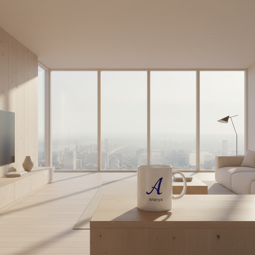 Personalized Initial & Name Mug – Custom Alphabet Ceramic Cup (350ml)