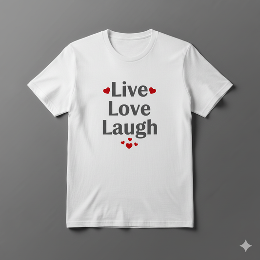 Live Love Laugh Printed Cotton T-Shirt (Unisex)