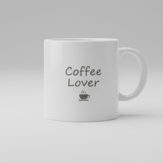 Coffee Lover Ceramic Mug – Customizable Gift Mug (350ml)