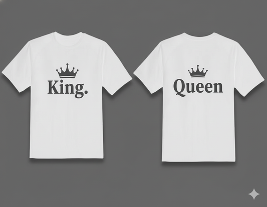 King & Queen – Matching Couple T-Shirt Set