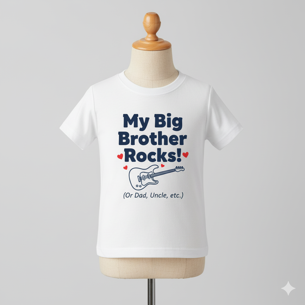 My Big Brother Rocks! Kids T-Shirt – Fun Family Edition