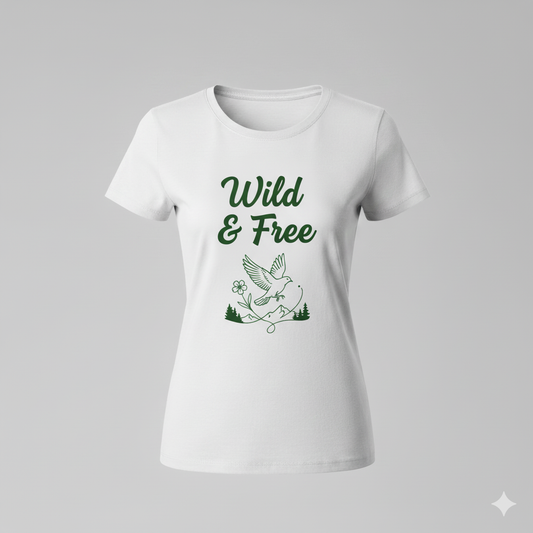 Wild & Free Women’s Cotton T-Shirt – Nature Spirit Edition