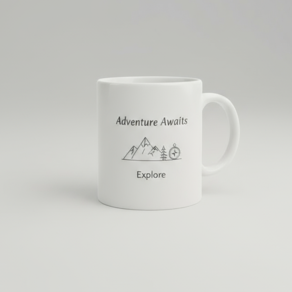 Adventure Awaits – Explore Ceramic Travel Mug (350 ml)