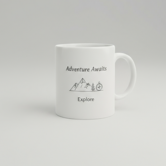 Adventure Awaits – Explore Ceramic Travel Mug (350 ml)